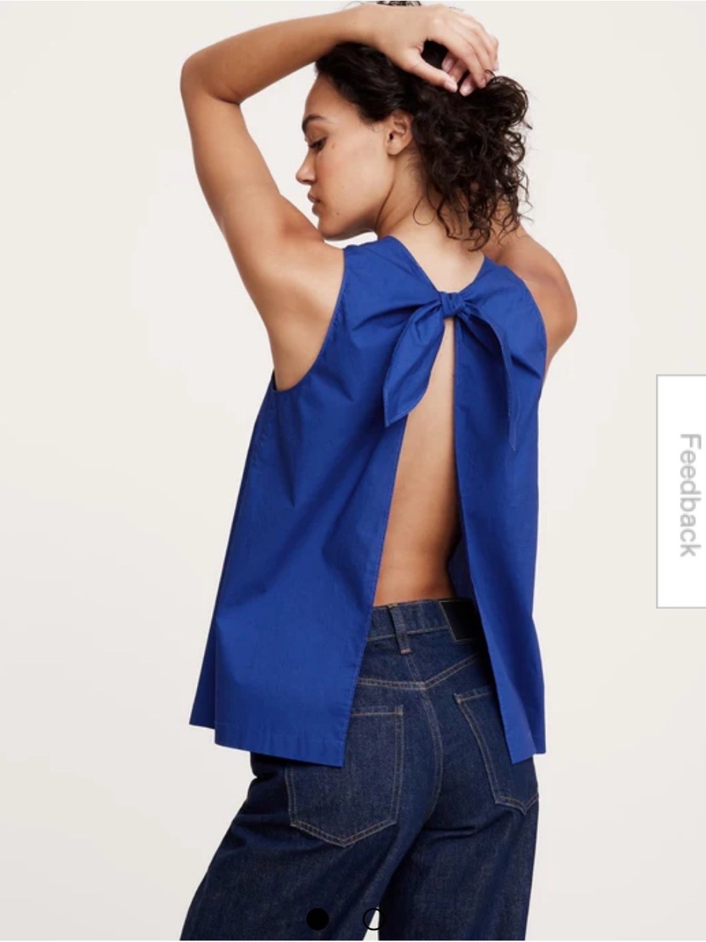 NWT Banana Republic Poplin Cowl-Neck Open Back Cape Blue Top Sz S (#742651)